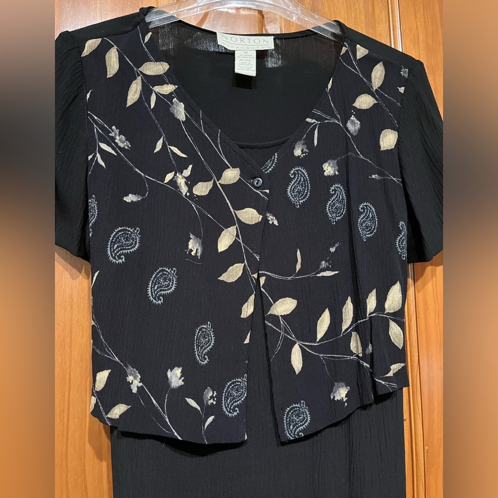 Vintage Norton McNaughton black maxi dress